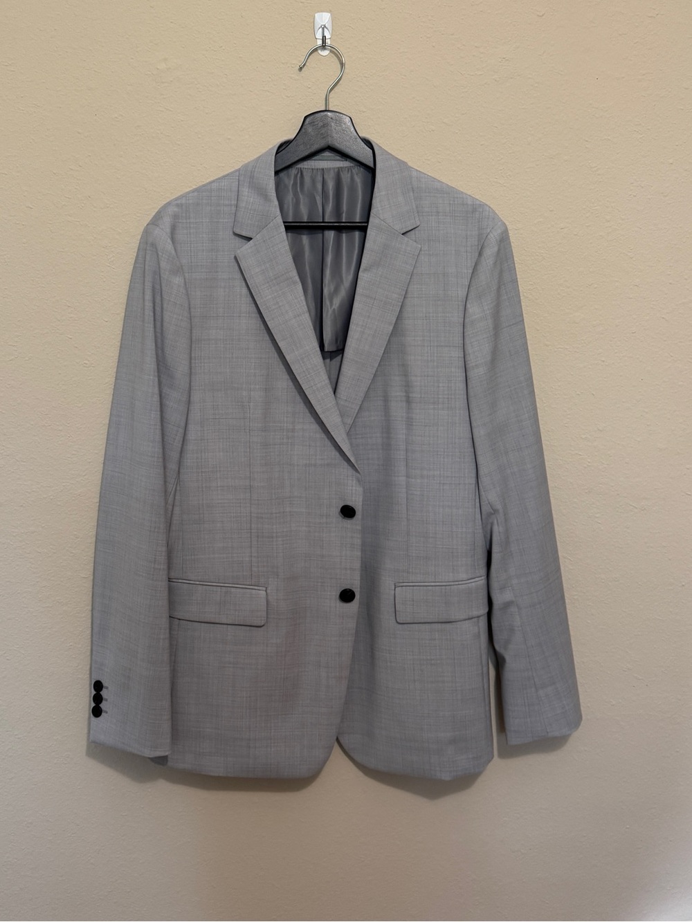 Theory Men's Light Gray Two-Button Wool Blazer Size L 40